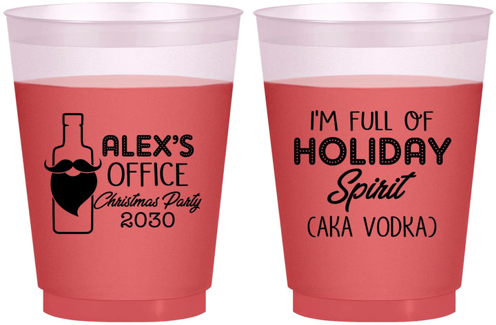Custom Christmas 16 oz Color Changing Frosted Cups - Holiday Spirit | 280072