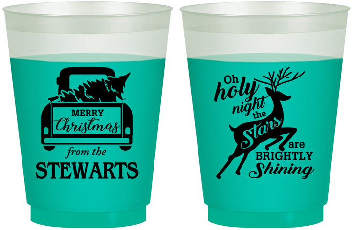 Custom Christmas 16 oz Color Changing Frosted Cups - Tree | 280073