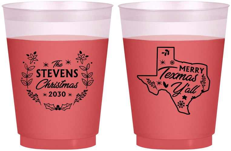 Custom Christmas 16 oz Color Changing Frosted Cups - Texmas Yall | 280074