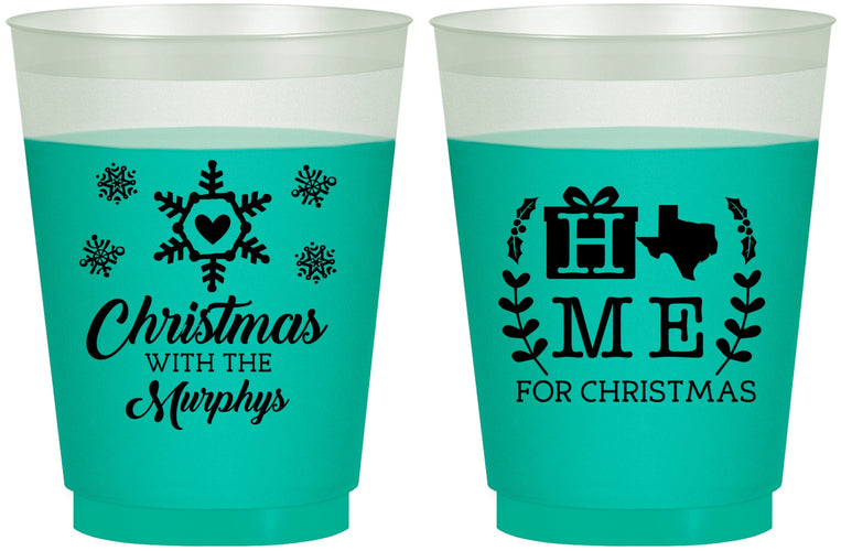 Custom Christmas 16 oz Color Changing Frosted Cups - Texas | 280075