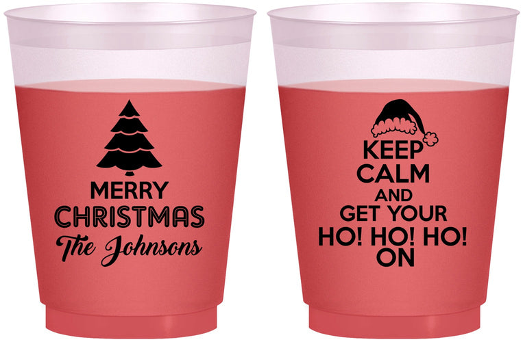 Custom Christmas 16 oz Color Changing Frosted Cups - Ho Ho Ho | 280076