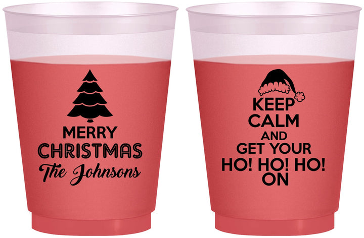 Custom Christmas 16 oz Color Changing Frosted Cups - Ho Ho Ho | 280076