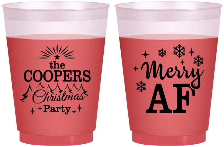Custom Christmas 16 oz Color Changing Frosted Cups - Merry Af | 280078