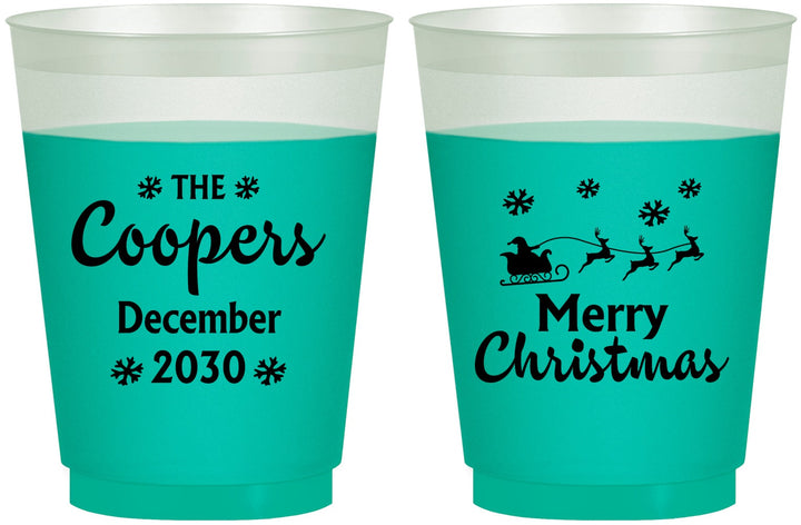 Custom Christmas 16 oz Color Changing Frosted Cups - Santa Claus | 280079