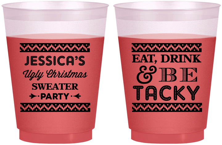 Custom Christmas 16 oz Color Changing Frosted Cups - Eat Drink Tacky | 280082