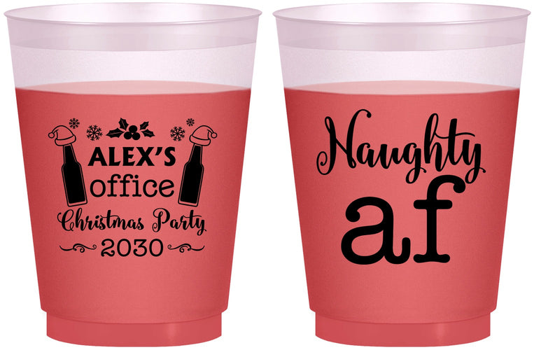 Custom Christmas 16 oz Color Changing Frosted Cups - Naughty Af | 280084