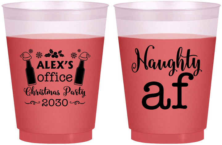 Custom Christmas 16 oz Color Changing Frosted Cups - Naughty Af | 280084