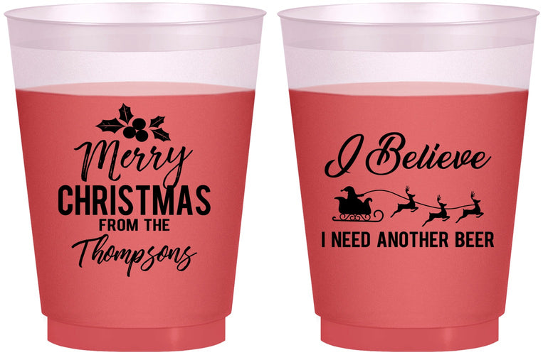 Custom Christmas 16 oz Color Changing Frosted Cups - Santa Claus | 280086