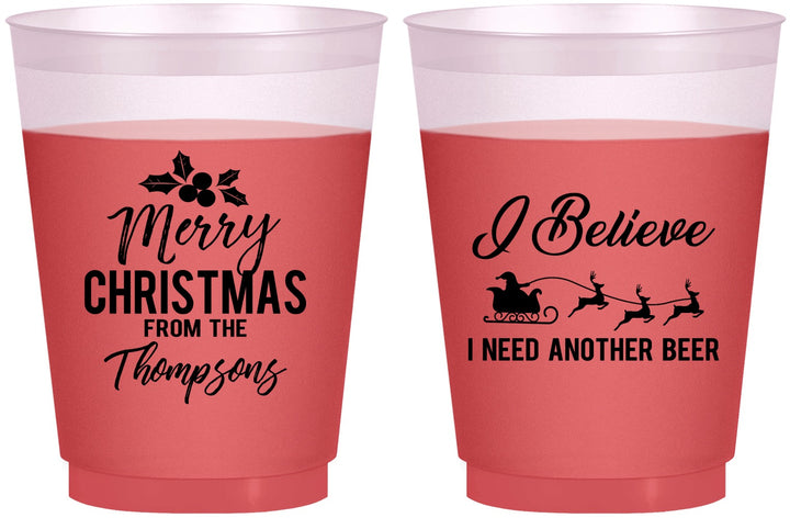 Custom Christmas 16 oz Color Changing Frosted Cups - Santa Claus | 280086