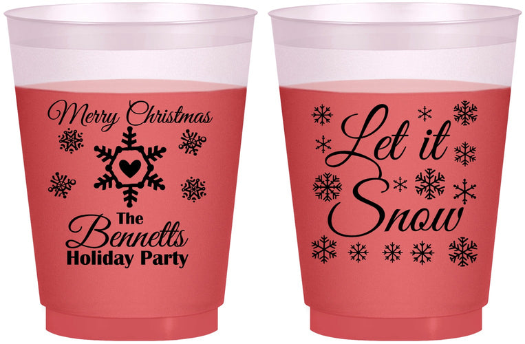 Custom Christmas 16 oz Color Changing Frosted Cups - Let Is Snow | 280088