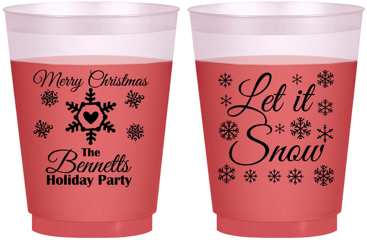 Custom Christmas 16 oz Color Changing Frosted Cups - Let Is Snow | 280088