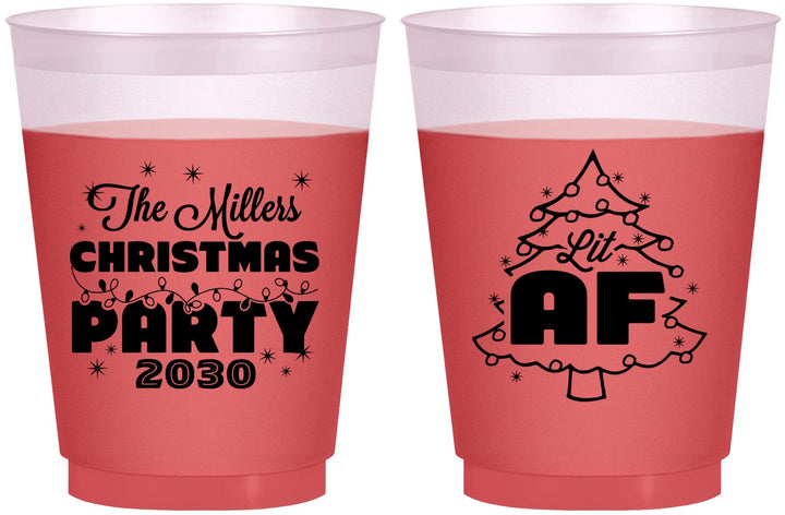 Custom Christmas 16 oz Color Changing Frosted Cups - Lit Af | 280090
