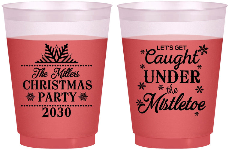 Custom Christmas 16 oz Color Changing Frosted Cups - Mistletoe | 280092