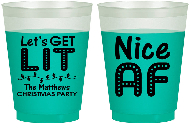 Custom Christmas 16 oz Color Changing Frosted Cups - Nice Af | 280093