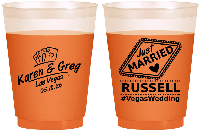 Custom Wedding 16 oz Color Changing Frosted Cups - Las Vegas | 285