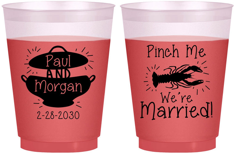 Custom Wedding 16 oz Color Changing Frosted Cups - Crawfish Boil | 288