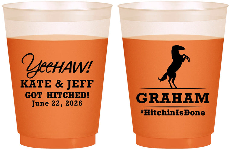 Custom Wedding 16 oz Color Changing Frosted Cups - Got Hitched | 296