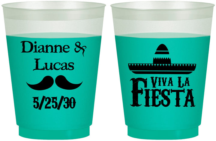 Custom Wedding 16 oz Color Changing Frosted Cups - Viva La Fiesta | 299