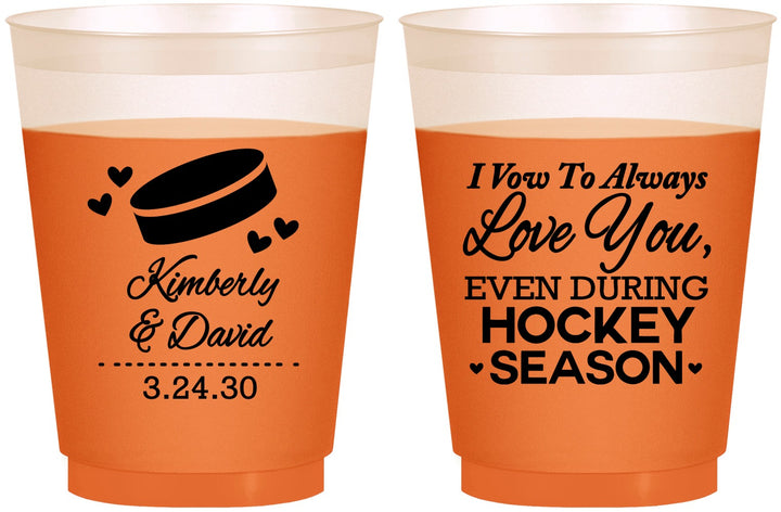 Custom Wedding 16 oz Color Changing Frosted Cups - Hockey | 300