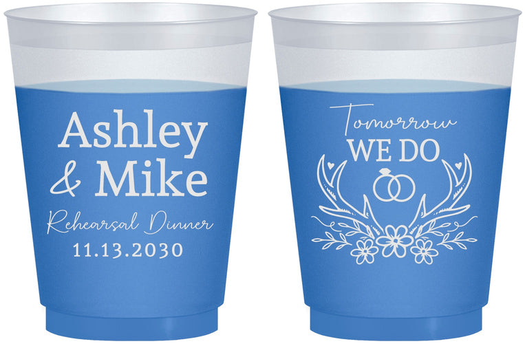 Custom Rehearsal Dinner 16 oz Color Changing Frosted Cups - Tomorrow We Do | 30002