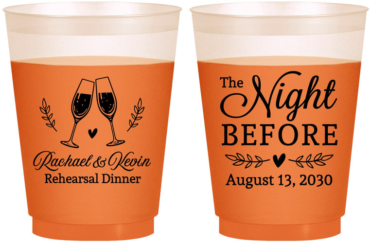 Custom Rehearsal Dinner 16 oz Color Changing Frosted Cups - The Night Before | 30008