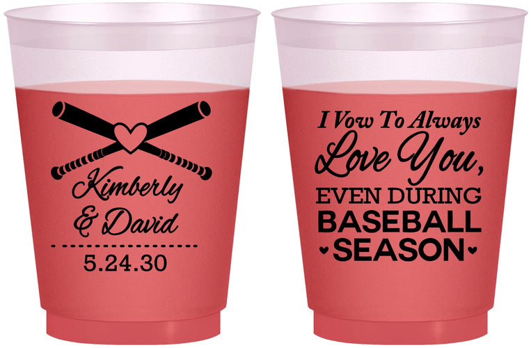 Custom Wedding 16 oz Color Changing Frosted Cups - Baseball | 301