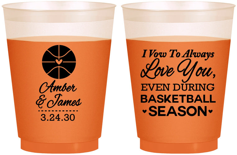 Custom Wedding 16 oz Color Changing Frosted Cups - Basketball | 304