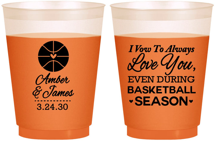 Custom Wedding 16 oz Color Changing Frosted Cups - Basketball | 304