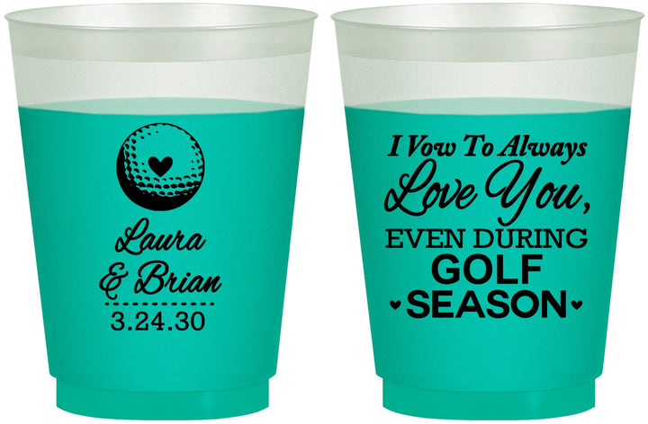 Custom Wedding 16 oz Color Changing Frosted Cups - Golf | 305