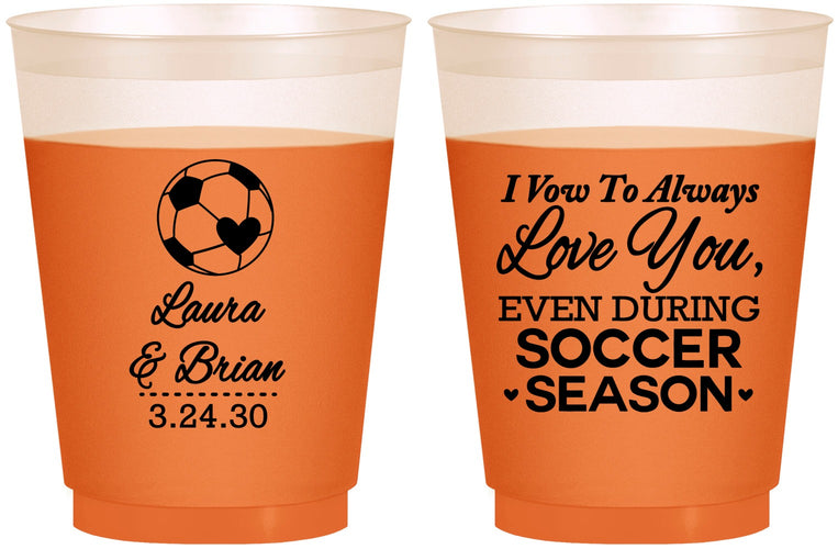 Custom Wedding 16 oz Color Changing Frosted Cups - Soccer | 307
