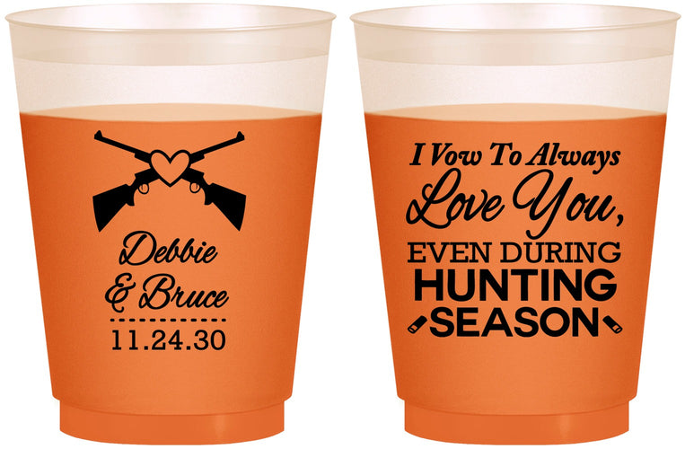 Custom Wedding 16 oz Color Changing Frosted Cups - Hunting | 308