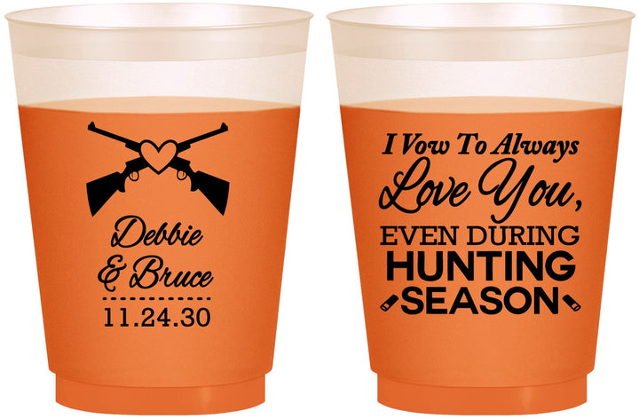 Custom Wedding 16 oz Color Changing Frosted Cups - Hunting | 308