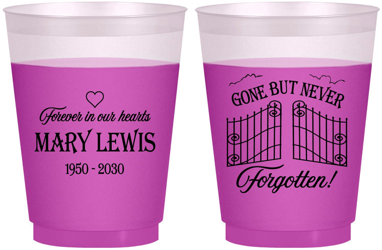 Custom Memorial 16 oz Color Changing Frosted Cups - Gone But Never Forgotten | 310001