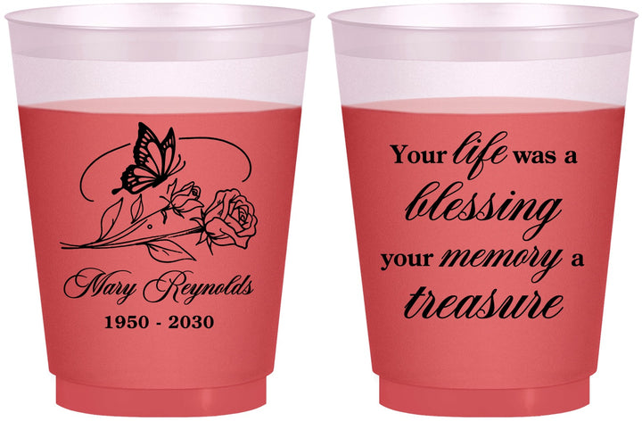Custom Memorial 16 oz Color Changing Frosted Cups - Life Blessing Memory | 310005