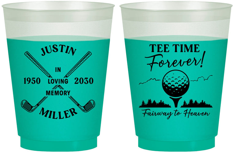 Custom Memorial 16 oz Color Changing Frosted Cups - Fairway To Heavens | 310007
