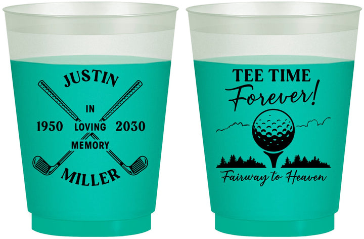 Custom Memorial 16 oz Color Changing Frosted Cups - Fairway To Heavens | 310007