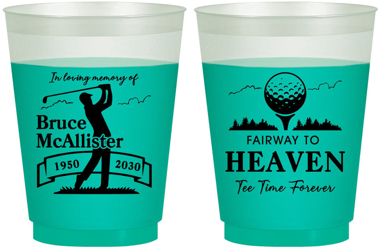 Custom Memorial 16 oz Color Changing Frosted Cups - Fairway To Heavens | 310008