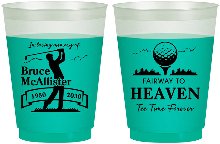 Custom Memorial 16 oz Color Changing Frosted Cups - Fairway To Heavens | 310008
