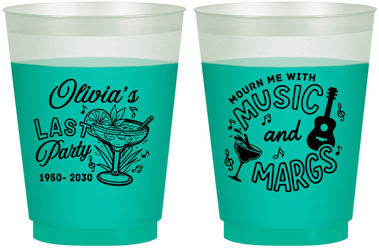 Custom Memorial 16 oz Color Changing Frosted Cups - Mourn Me With Music | 310012