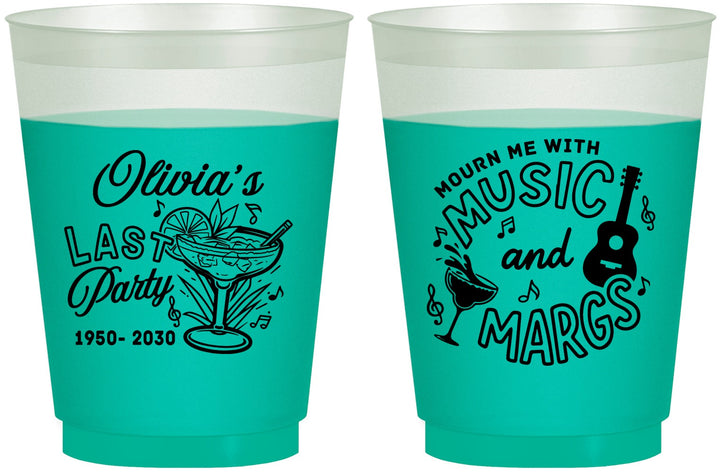 Custom Memorial 16 oz Color Changing Frosted Cups - Mourn Me With Music | 310012