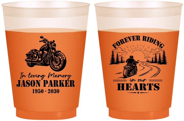Custom Memorial 16 oz Color Changing Frosted Cups - Riding In Our Hearts | 310014