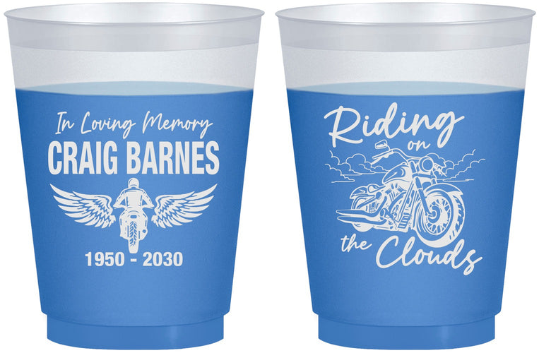 Custom Memorial 16 oz Color Changing Frosted Cups - Riding On The Clouds | 310017