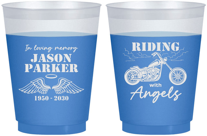 Custom Memorial 16 oz Color Changing Frosted Cups - Riding With Angels | 310018