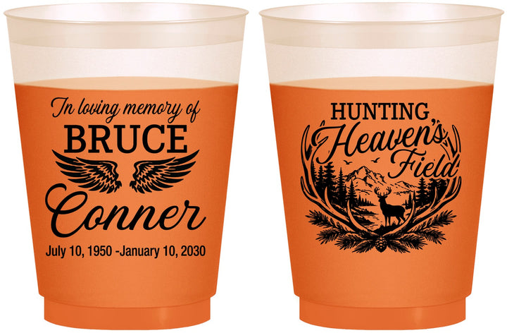 Custom Memorial 16 oz Color Changing Frosted Cups - Hunting Heavens Field | 310021