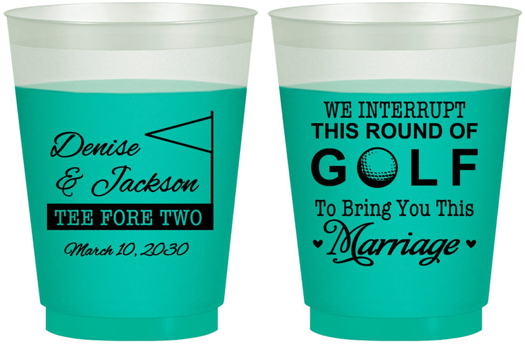 Custom Wedding 16 oz Color Changing Frosted Cups - We Interrupt Golf | 315