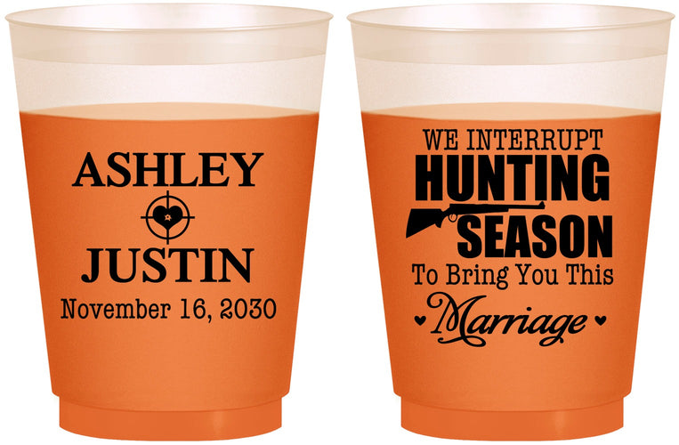 Custom Wedding 16 oz Color Changing Frosted Cups - We Interrupt Hunting | 316