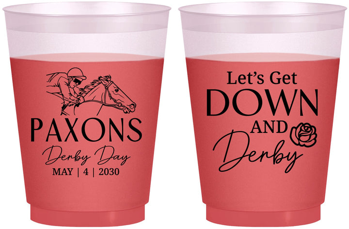 Custom Derby Day 16 oz Color Changing Frosted Cups - Lets Get Down And Derby | 320000
