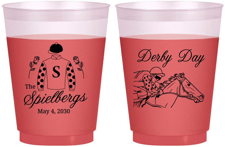 Custom Derby Day 16 oz Color Changing Frosted Cups - Horses | 320007