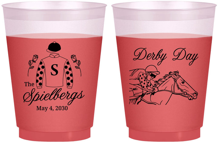 Custom Derby Day 16 oz Color Changing Frosted Cups - Horses | 320007