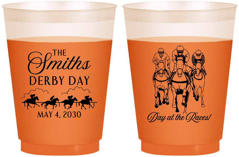 Custom Derby Day 16 oz Color Changing Frosted Cups - Day At The Races | 320009
